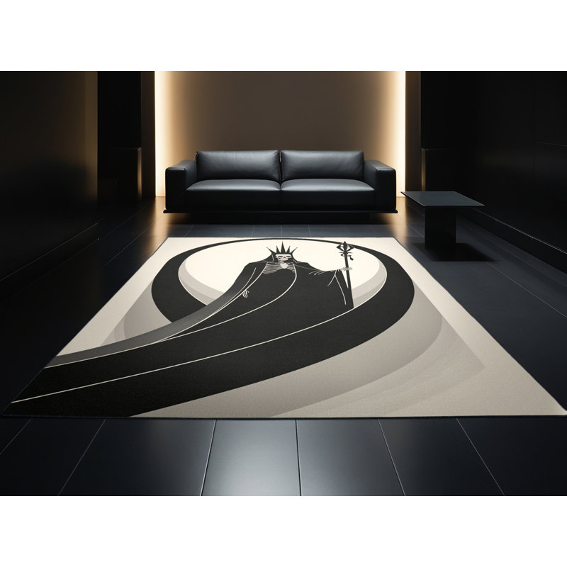 Tapis beige moelleux et moelleux à motif arc-en-ciel moderne et moelleux Rubio Lich, 8 x 10