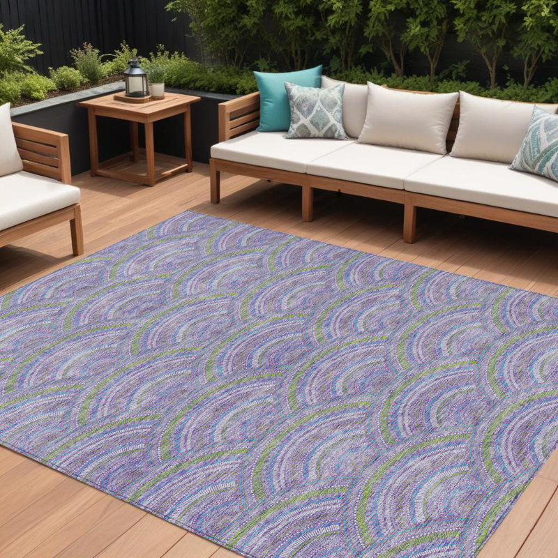 Tapis lavable géométrique 10 po x 14 po pour l'intérieur et l'extérieur