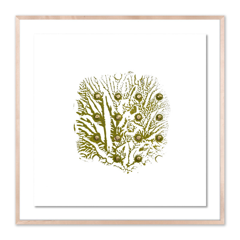 « green golden à l’impression 6 », peinture encadrée, H 2,5 po x l 48 po x P 2,5 po, Blanc