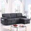 Confortable lit modulaire gris avec rangement et espace de couchage escamotable