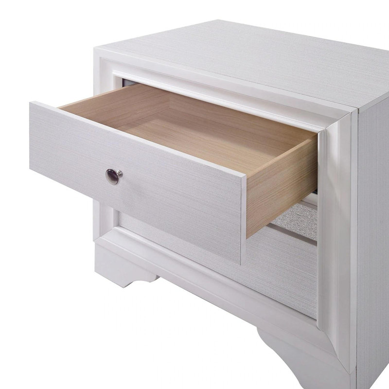 Table de chevet 1pc Contemporary, Blanc