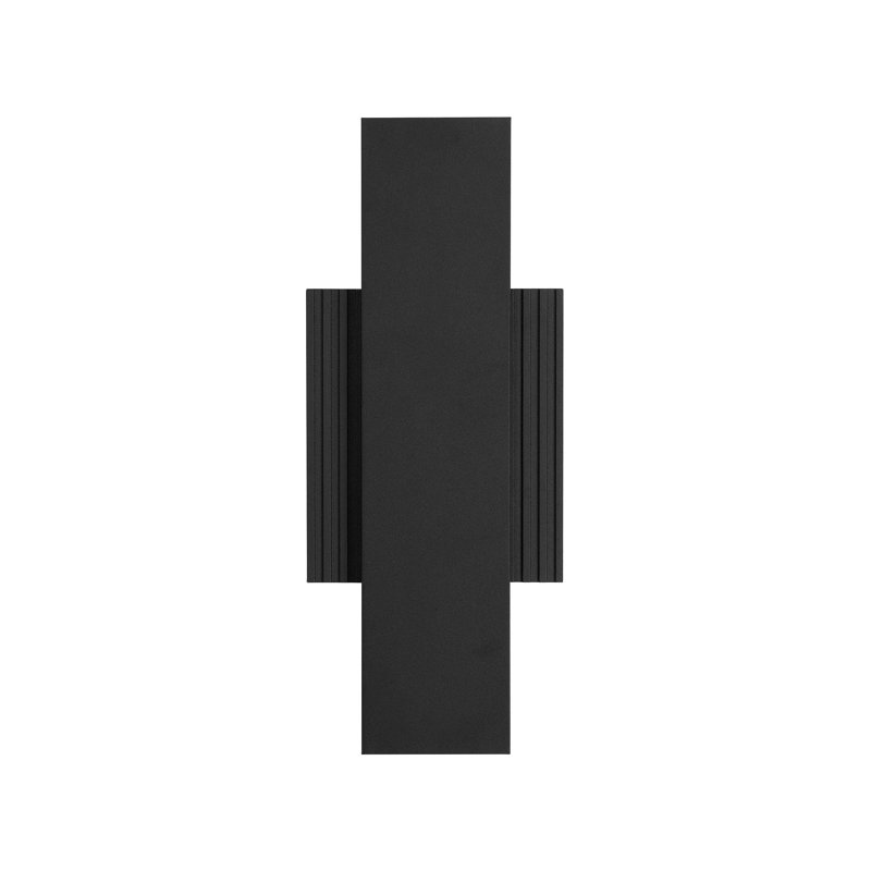 Searles 15-inch Textured Black 5CCT LED Exterior Wall Sconce, Black, 15" H x 6" W x 2.25" D