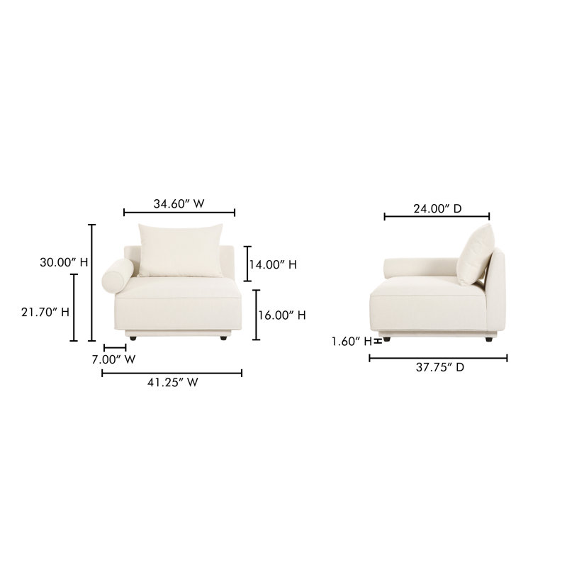 ROSELLO SLIPPER CHAIR, Novax White Boucle, 30" H x 41.25" W x 37.75" D, Yes
