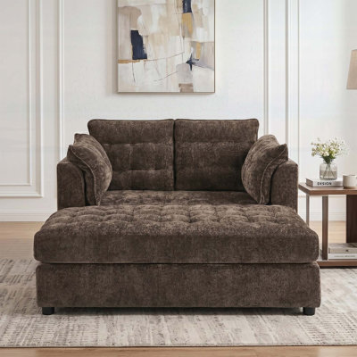 Modern Chaise Lounge Sofa with Soft Pillow Armrests for Comfortable Seating and Napping in Living Rooms and Apartments