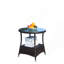 Table basse d'extérieur ronde en verre trempé transparent