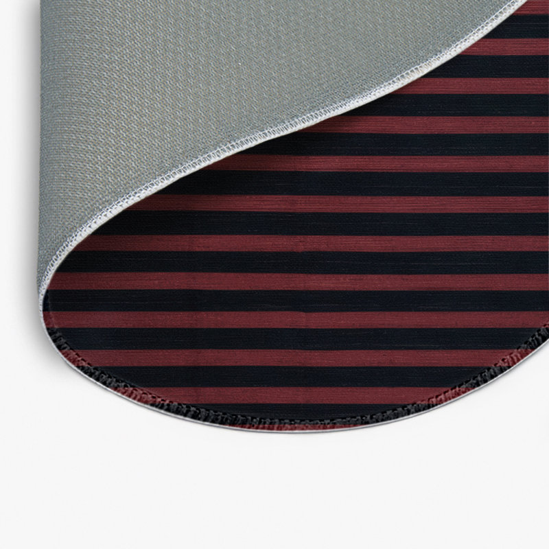Tapis intérieur / extérieur gris HorizontalStripes, Rond 5 pi