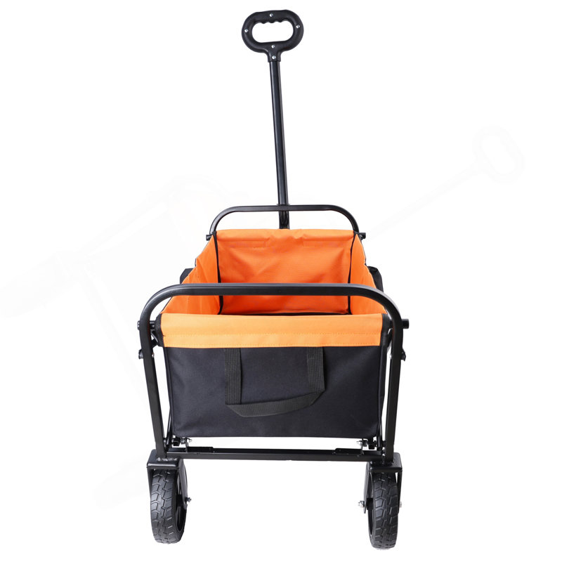 Mini chariot de plage pliable, Noir / Orange