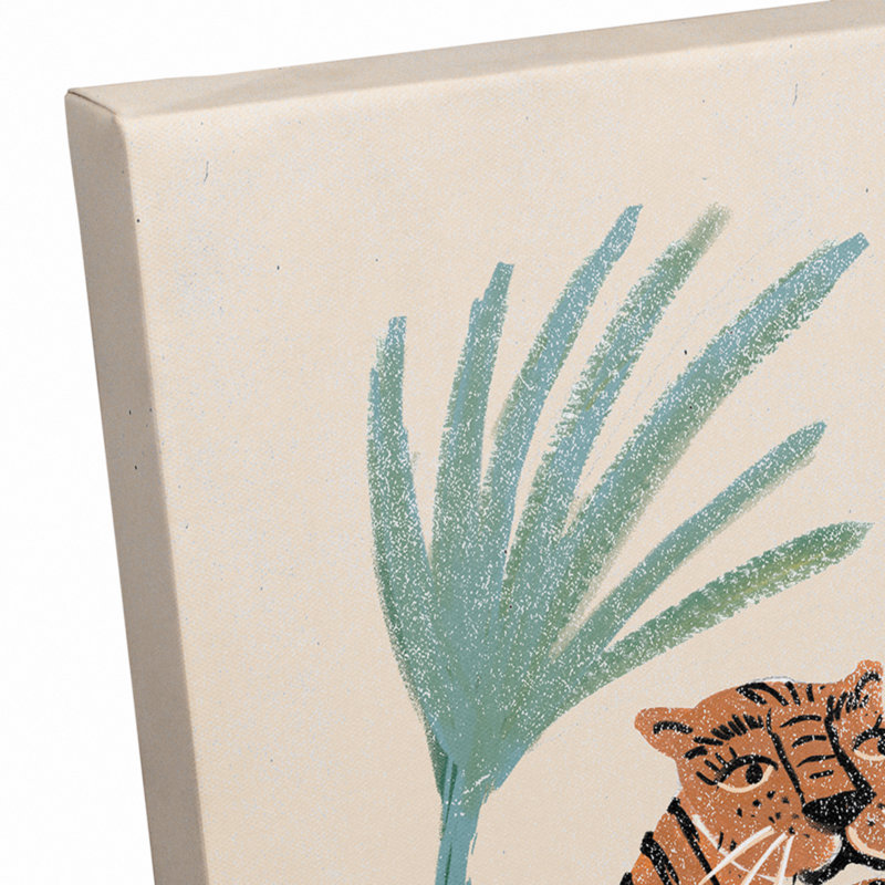 Reproduction de tigre sur toile, H 14 po x l 11 po x P 1,25 po