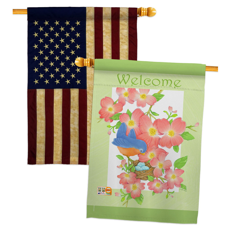 Drapeau de maison 40 po x 28 po Blue Bird