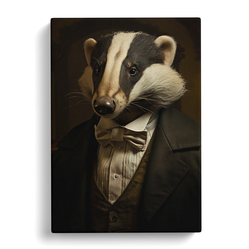 Badger Conceptual Art - Wrapped Canvas, 76cm H x 50cm W x 3cm D
