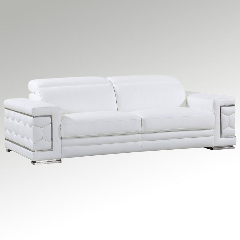 Ensemble de canapé en cuir Doromin, Cuir véritable blanc