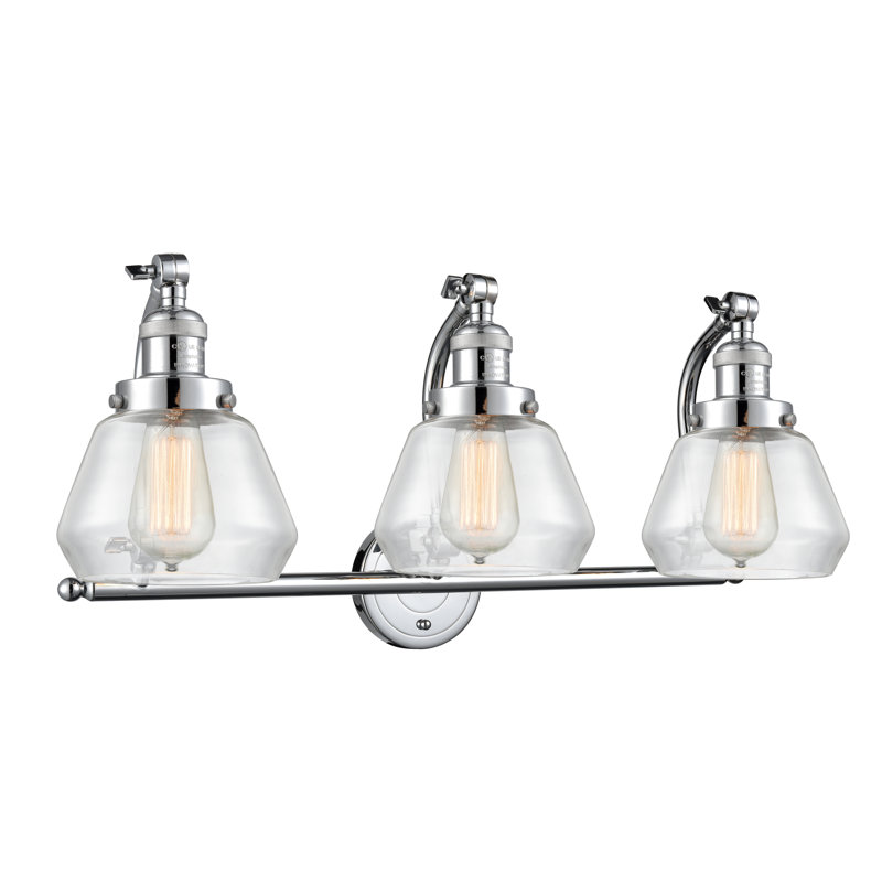Keefe 3 - Light Dimmable Vanity Light, Clear, Polished Chrome, 60 Watt Vintage Incandescent Bulb