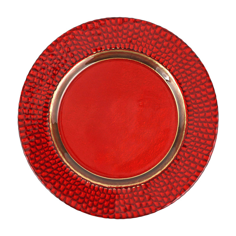 Chargeur en verre Pelli, Rouge