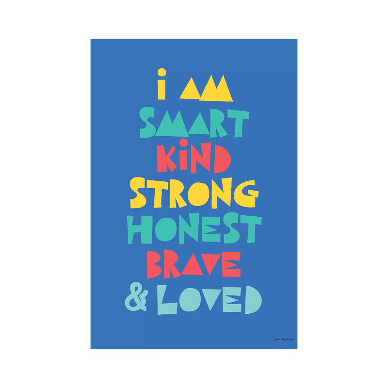 I Am Smart - Wrapped Canvas Typography, 101.6 cm H x 66.04 cm W x 3.175 cm D