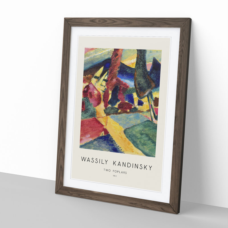 Landscape with Two Poplars by Wassily Kandinsky - Picture Frame Art Prints, 65cm H x 48cm W x 2cm D, Walnut Framed Framed