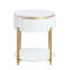 Table de bout Daveigh White High Finish & Gold Finish