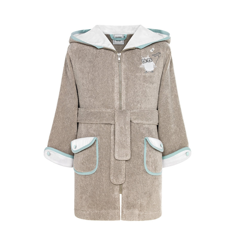 Cheeky Owls Neutral Bathrobe, XL
