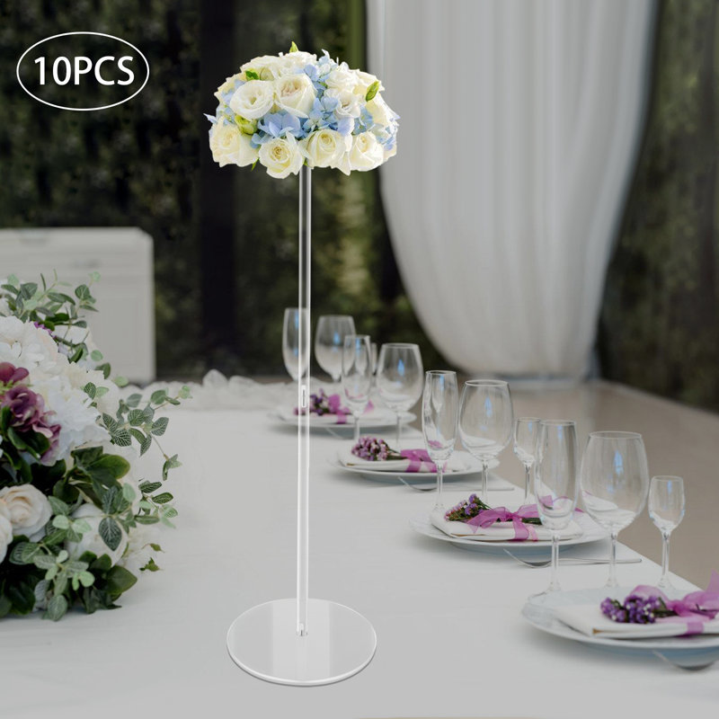 Acrylic Flower Centerpiece Vase Flowers Stands Weddings Decoration (Set of 10)