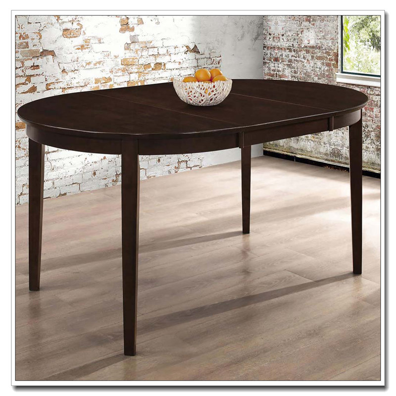 Cappuccino Oval Dining Table with Leaf Extension
