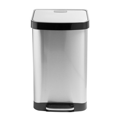 Steel Step On Kitchen Trash Can - 13.2 Gallons