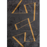 Rapture Abstract Area Rug in Brown