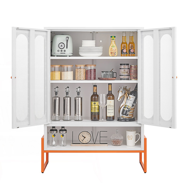 Armoire à chaussures à porte double moderne et minimaliste avec portes réglables en filet, armoire de salon