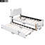 Lit simple tapissier blanc avec support et lit gigogne - Taille douce et confortable-1774359998