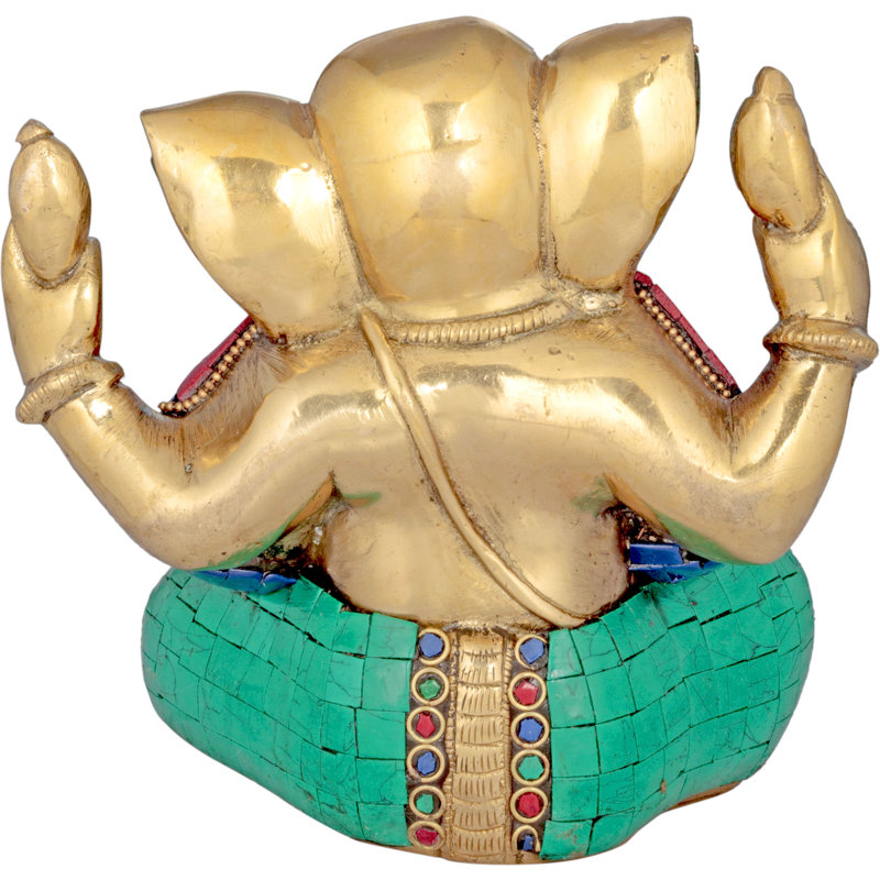 Ganesha avec la marque Trishul sur le front en laiton