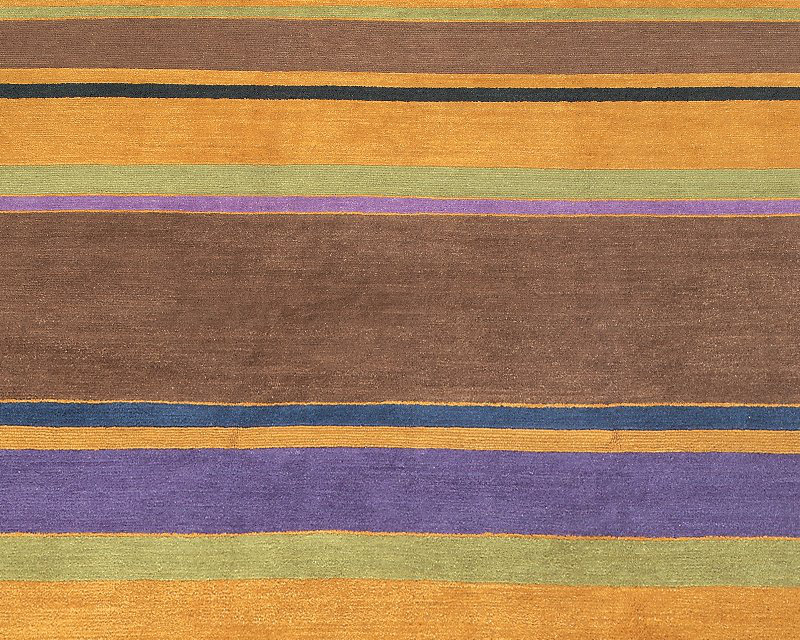 Copacabana Wool Striped Area Rug in Brown/Orange/Purple, Rectangle 12' x 16'