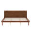 Lit plateforme King style Mid-Century Modern, cadre en bois bas avec tête de lit inclinée, lattes robustes, sans sommier, noyer-724887970