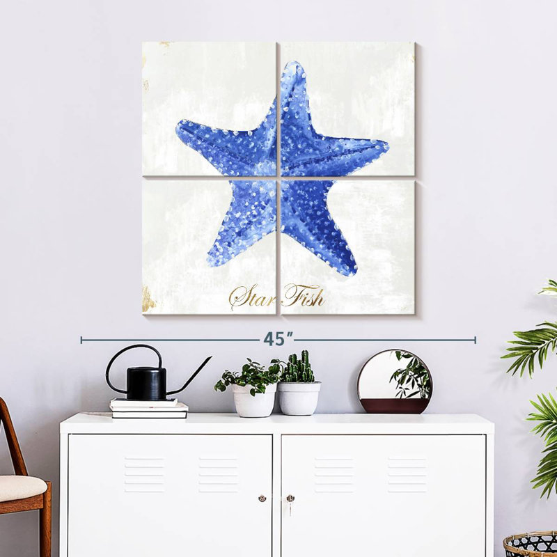 Brampt Blue Starfish, 32" H x 32" W