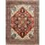 Hand Knotted Wool Oriental Area Rug in Red/Navy/Blue/Ivory-480885568