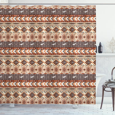 Geometric Shower Curtain with Hooks Included