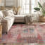 Griffey Vintage Boho Machine Washable Red/Blue Non-Slip Backing Area Rug-455686181