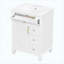 Meuble-lavabo autoportant de 24 po avec lavabo en céramique, tiroir escamotable, 3 tiroirs et armoire de rangement, bois massif et panneau de fibres à densité moyenne, blanc