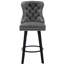 Tabourets pivotants en velours gris foncé, boutons, fabrication, pour bar à la maison, îlot de cuisine, bistro (2 pièces de style bar moderne, maison, (2 unités