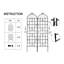 Cream White Rustproof Garden Trellis 86.7" X 19.7" Metal, 4 Pack For Climbing Plants Outdoor Flower Support, Galvanized Round Pipe Metal White,