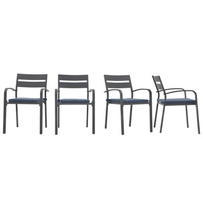 Fauteuil de patio empilable avec coussin Fiskeville