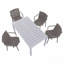 Ensemble de meubles d'intérieur / extérieur 5 pièces - 4 chaises et 1 longue table-1321035693
