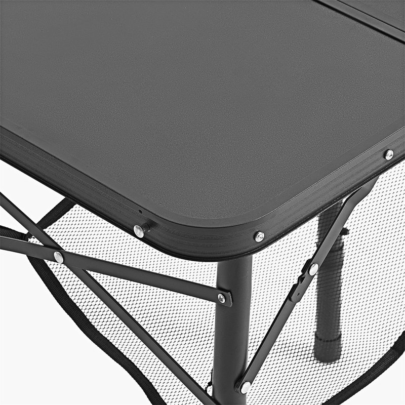 Table de camping pliante et portative, Noir