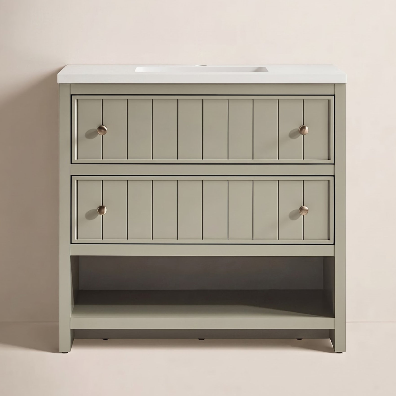 Bathroom Vanity, Olive Green