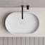 Lavabo vasque de salle de bain ovale à surface unie 22 "x 14" Monblari blanc mat-120971948