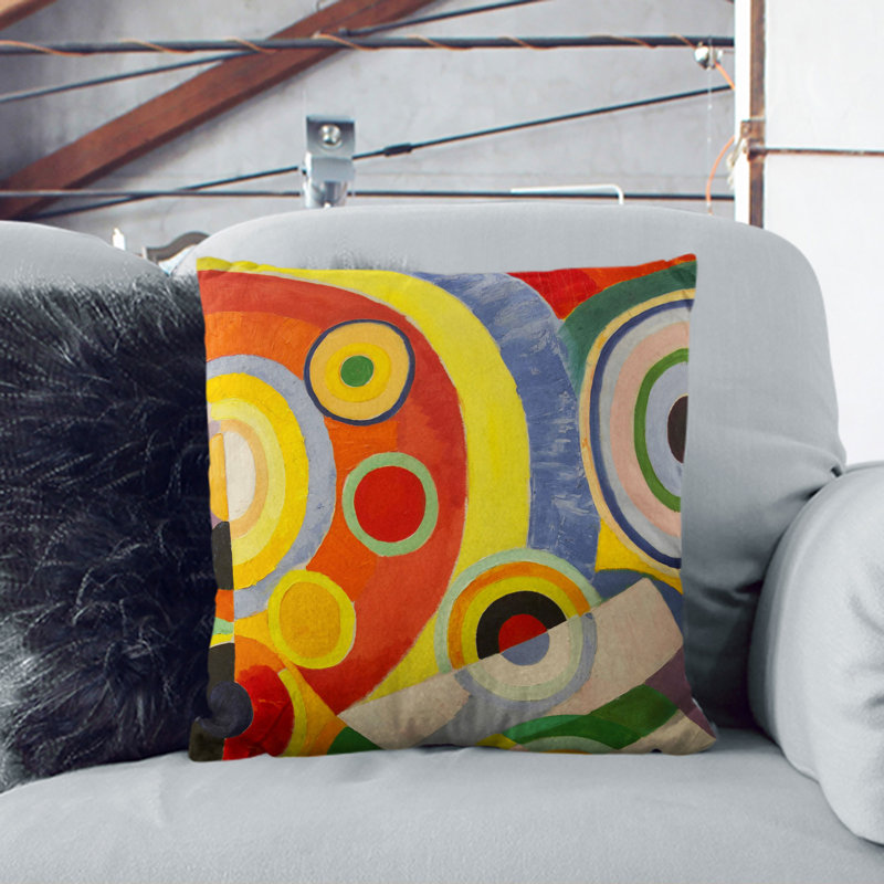 Geometric Square Cushion, Stone, 40cm H x 40cm W x 15cm D