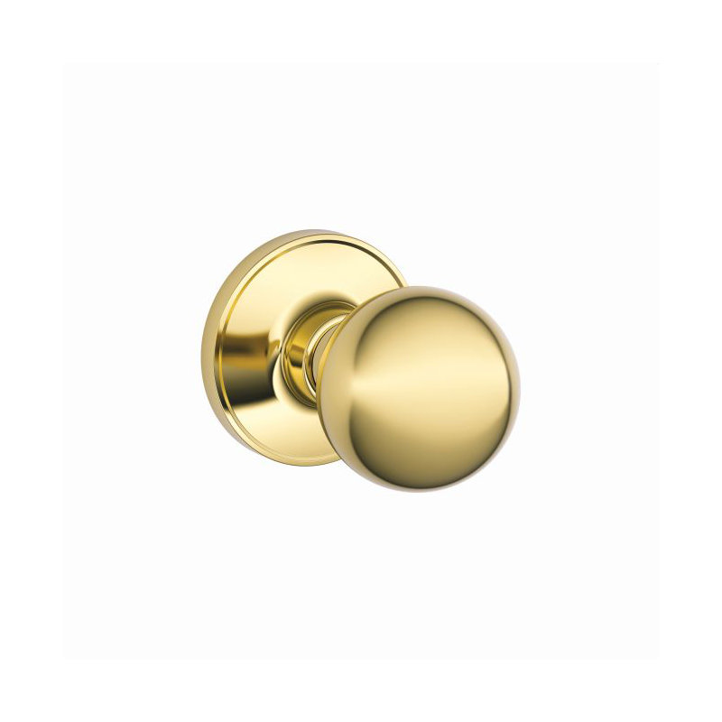 Corona Knob Hall and Closet Lock, Bright Brass