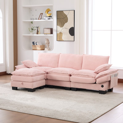 Sectional Cloud Modular Sofa,Deep Seat Sofa, Corduroy Sofa