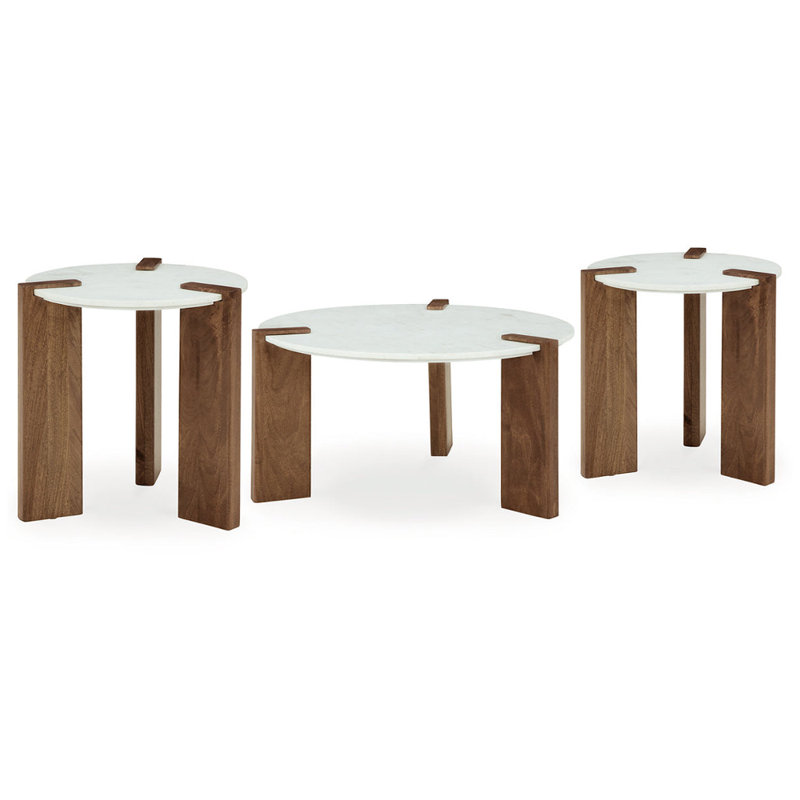 Ensemble de tables de bout en marbre