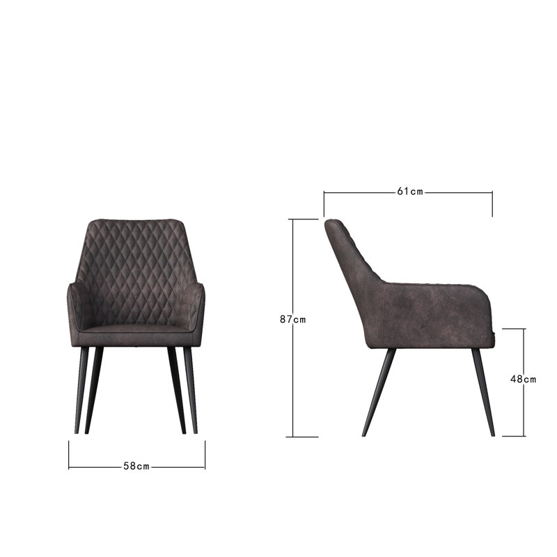 48cm H Upholstered Side Chair, Brown