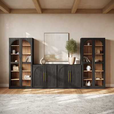 4-Piece Modular TV Stand Set Jagger Series 1B2I, Ebony