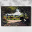 Adolphe Monet lisant dans le jardin, 1866, toile tendue avec châssis-429229476