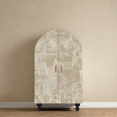 Garde-robe de rangement rétro pour chambre double
